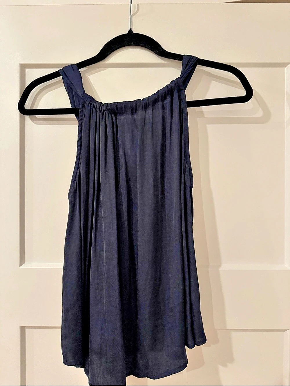 Banana Republic Halter Tie-Neck Blouse Tie-Back Tank in Dark Blue Size XS